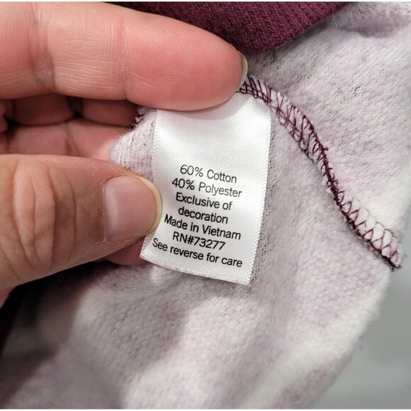 Womens SO Striped Plum & White Crewneck Soft Sweatshirt Size L - Picture 5 of 11